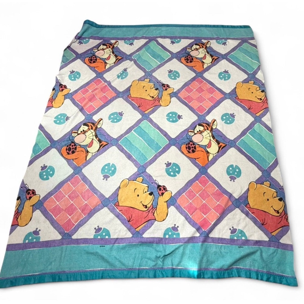 Vintage Disney Pooh tigger fleece blanket